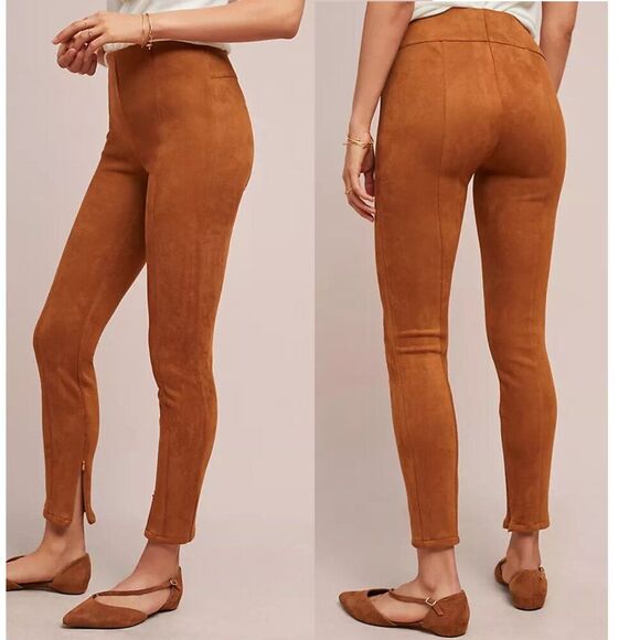 Anthropologie Faux Suede Leggings Size 26 - Picture 2 of 12